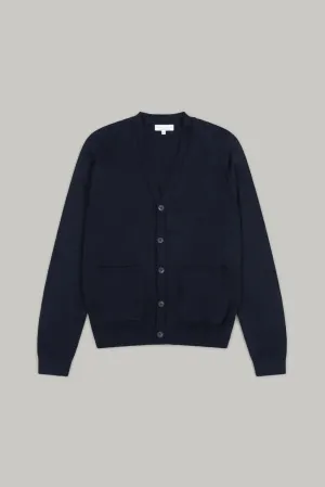 Windmill V Neck Button Cardigan - Navy