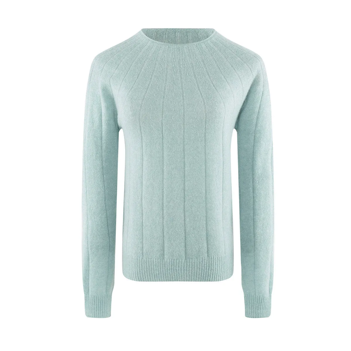 100% Cashmere Ribbed Knit Pullover Sweater