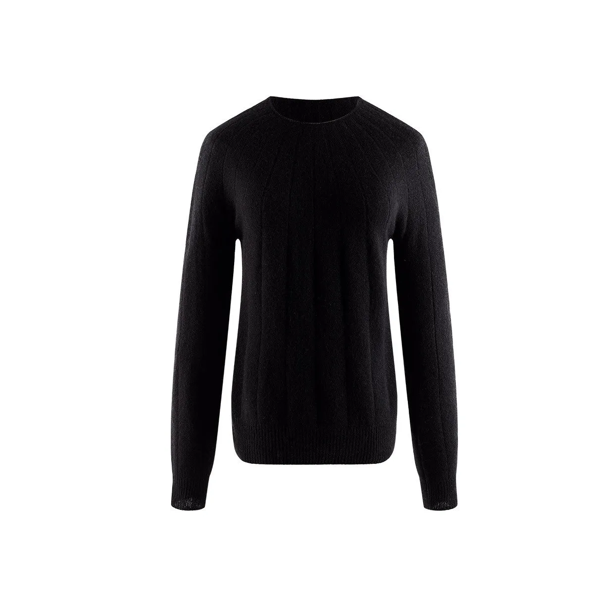 100% Cashmere Ribbed Knit Pullover Sweater