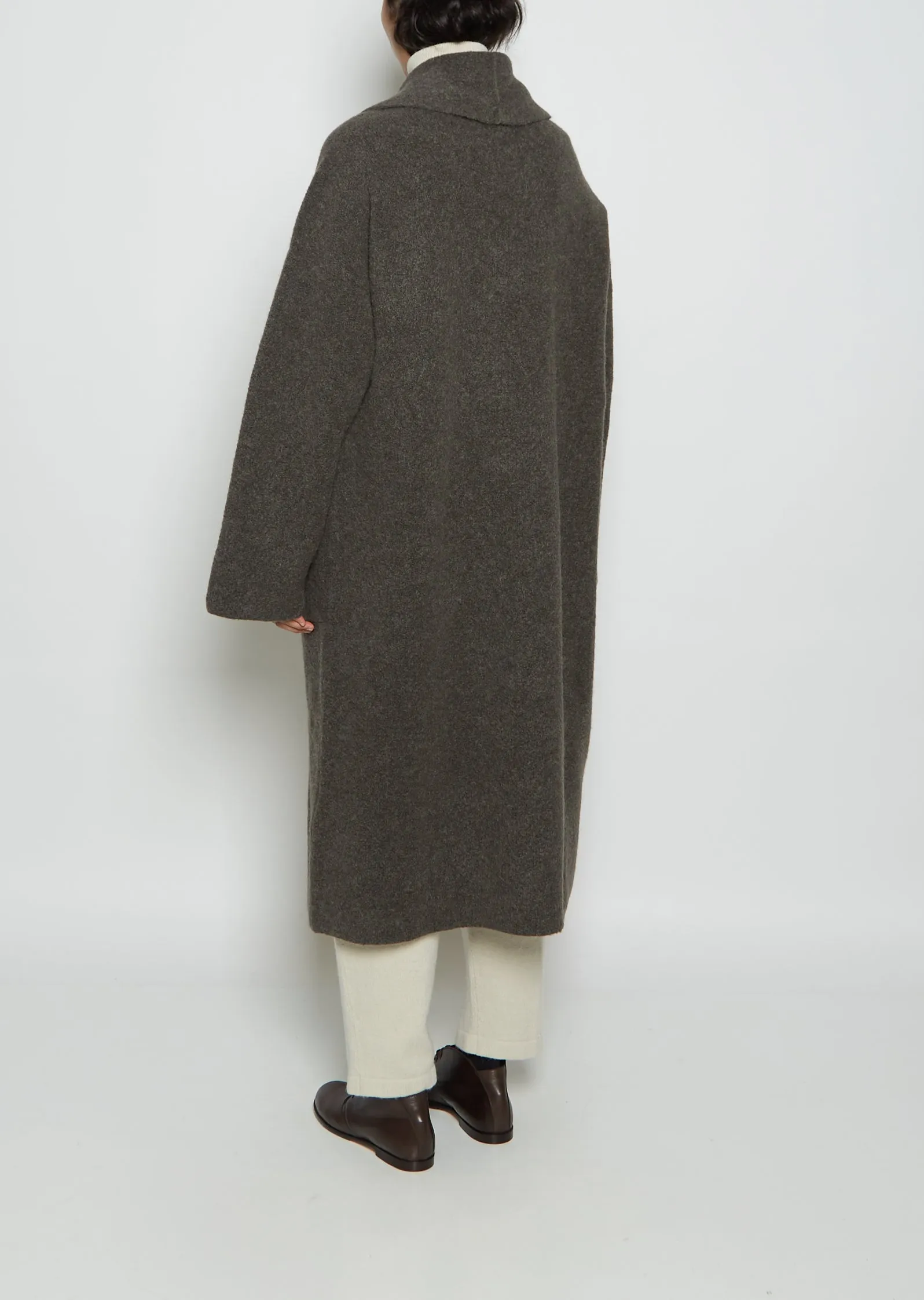 Baby Alpaca Double Face Long Coat — Loden