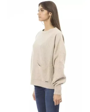 Baldinini Trend Women's Beige Wool Sweater - L