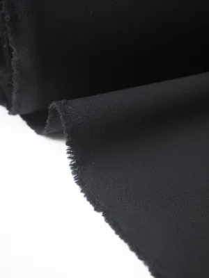 Black Lightweight Stretch Wool Crepe