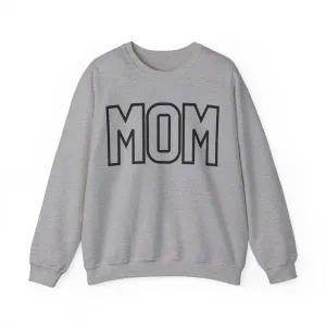 Black on Gray MOM Crewneck Oversized Pullover Sweatshirt