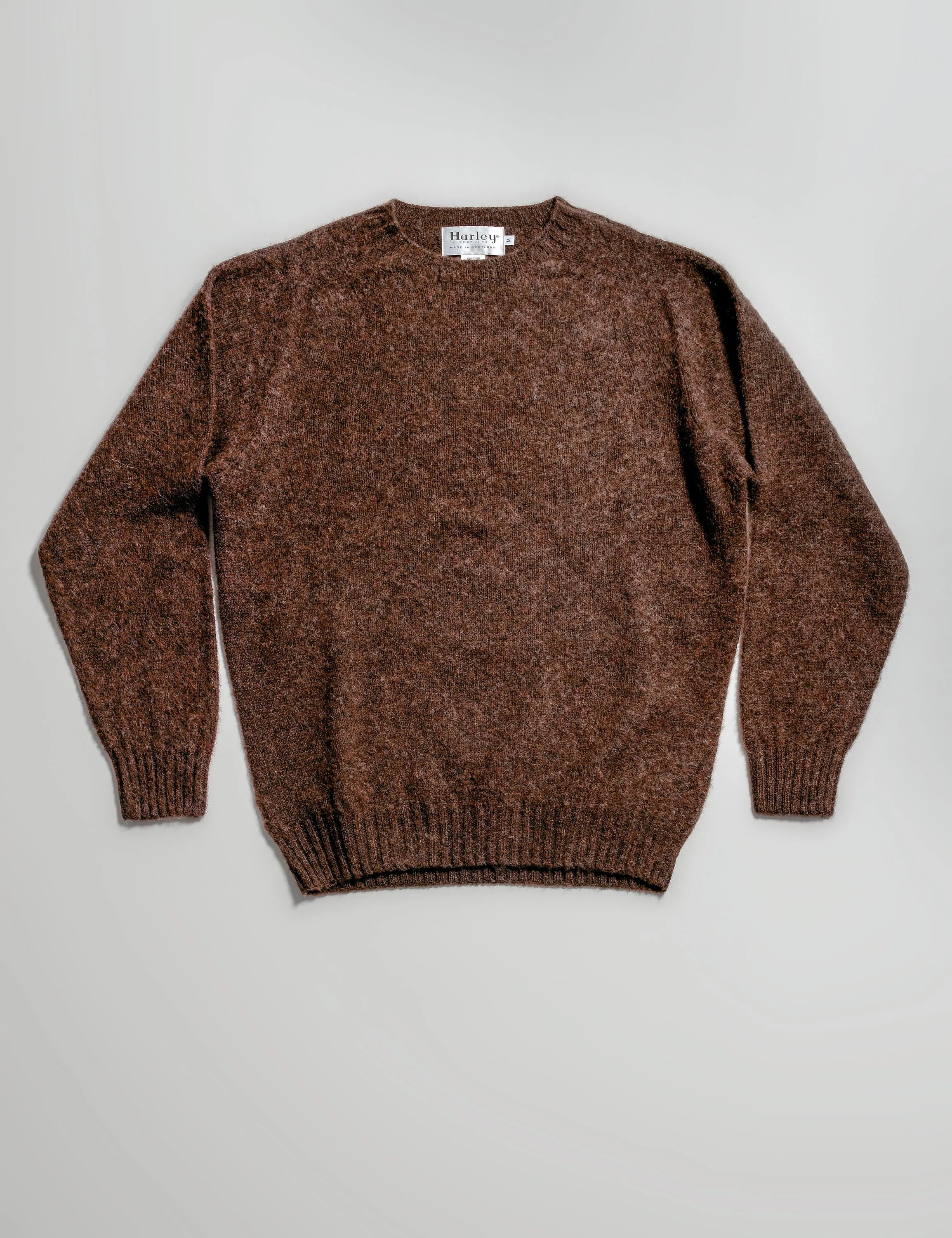 Classic Fit Shaggy Shetland Sweater - Coffee