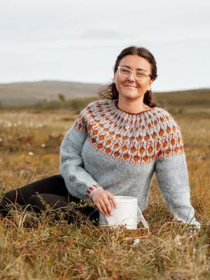 Cloudberry Light Blue Lettlopi Wool Sweater - Knitting kit