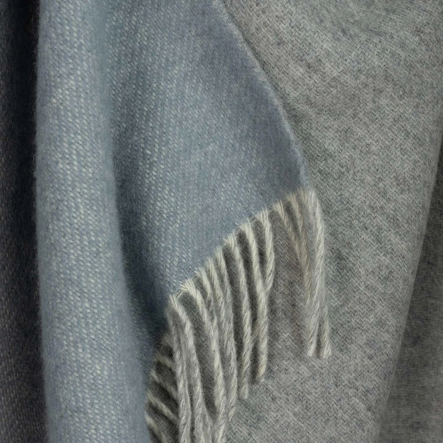 Double Sided Wool Throw Winter Sky