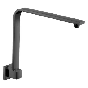 Fienza Square Matte Black Fixed Gooseneck Arm