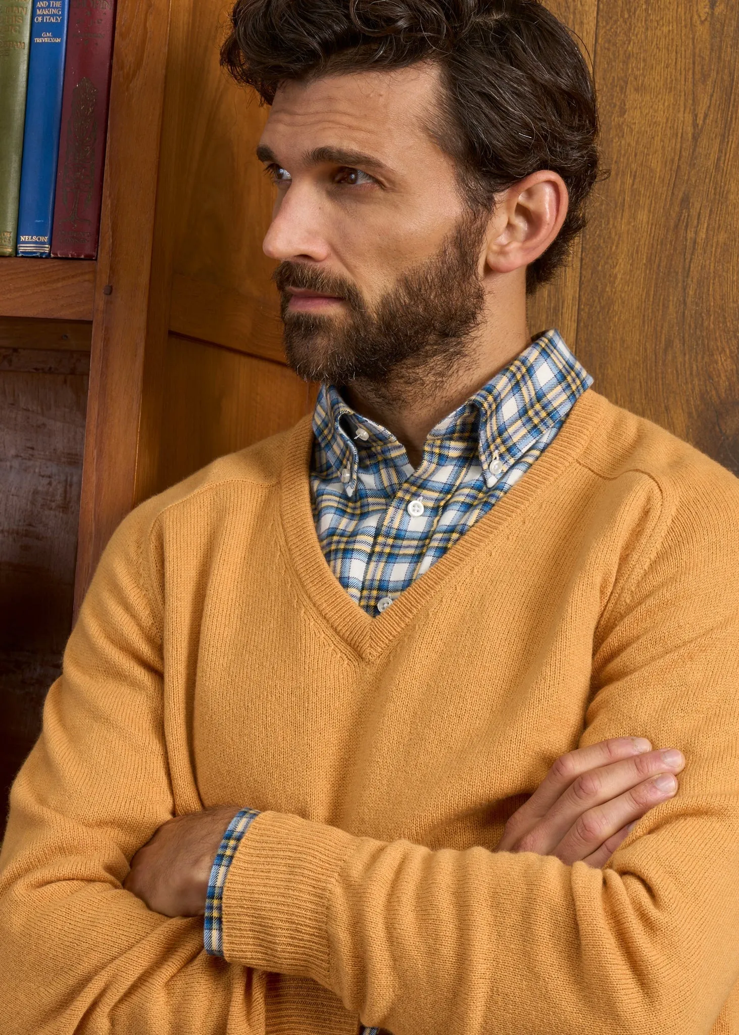 Hampshire Lambswool Jumper in Harvest Gold - Classic Fit