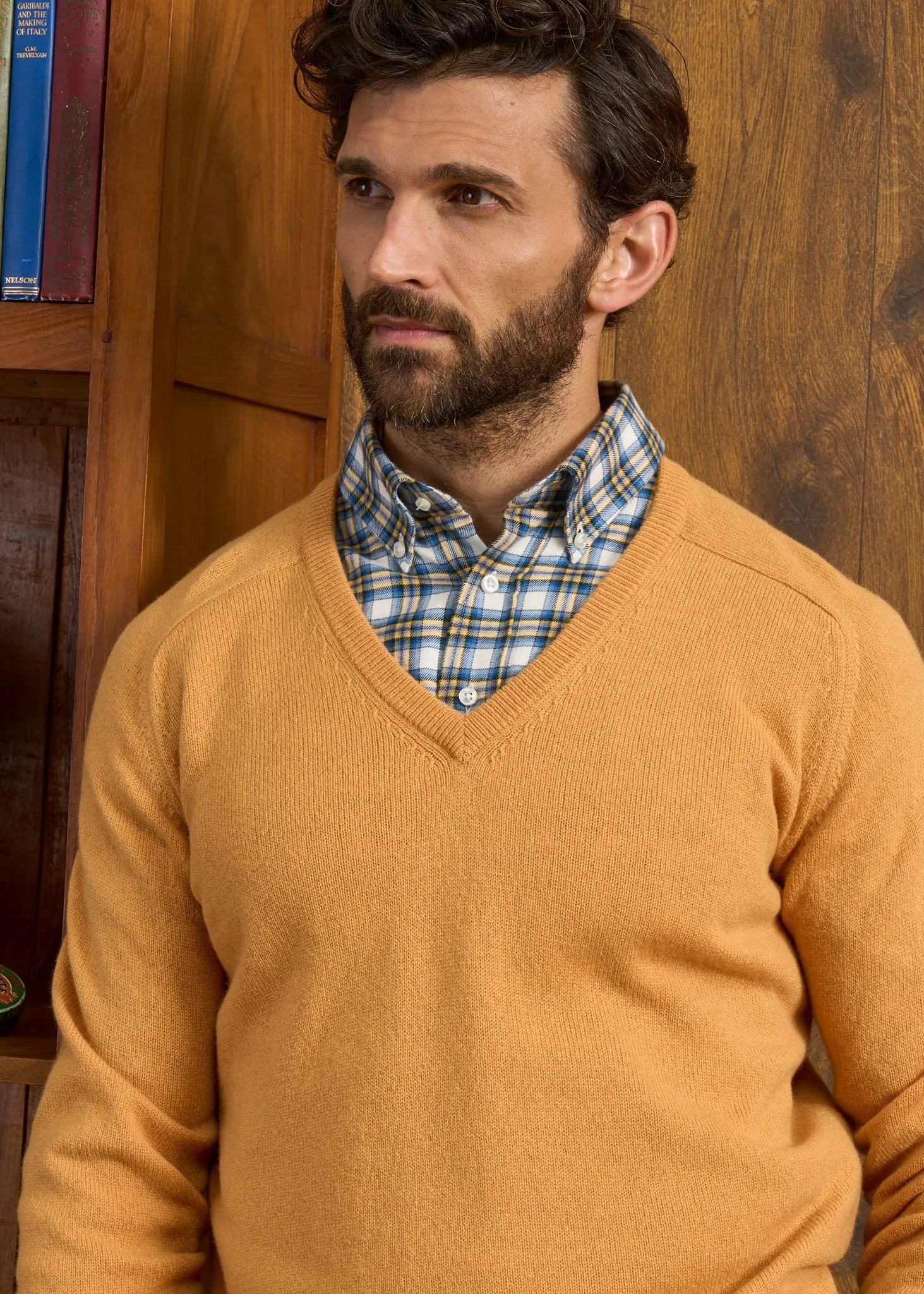 Hampshire Lambswool Jumper in Harvest Gold - Classic Fit