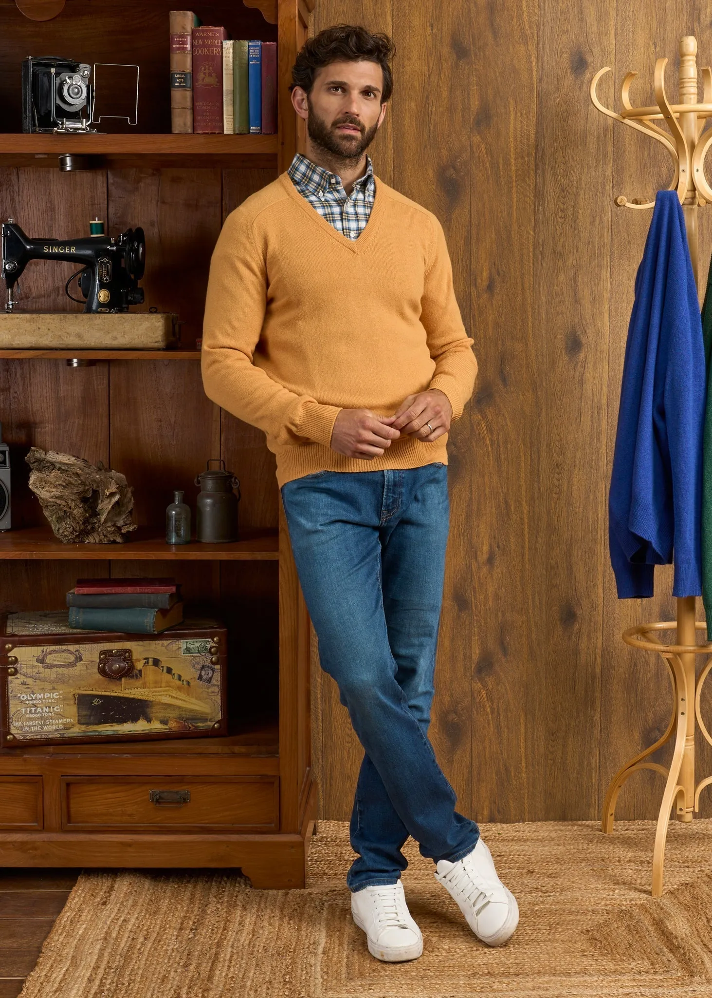 Hampshire Lambswool Jumper in Harvest Gold - Classic Fit