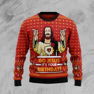 Jesus’s Birthday Ugly Christmas Sweater For Men & Women Adult - Jesus Christ Sweater - God Gifts Idea