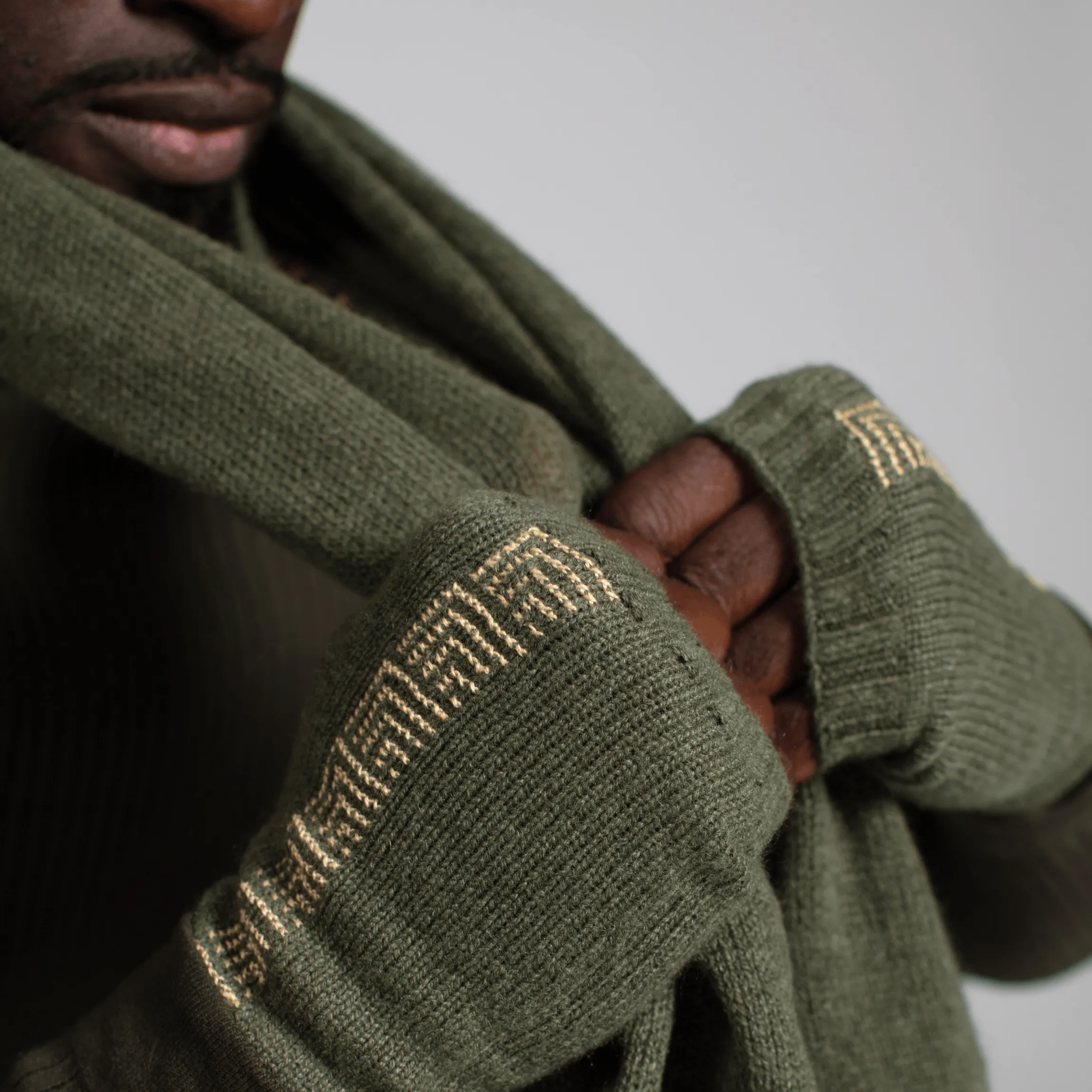 KHAKI CASHMERE SCARF