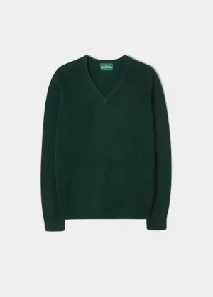 Kilsyth Men's Lambswool Jumper in Tartan Green - Regular Fit