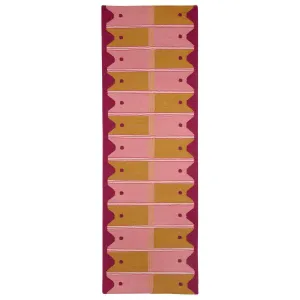 Ladder Flatweave Runner Rug - Pink and Yellow - 2x6ft