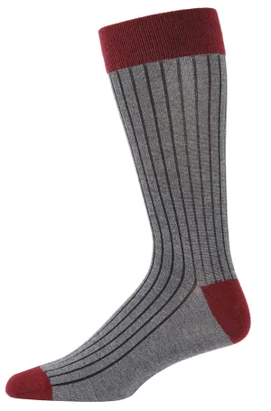 Men's Cashmere Rib Knit Luxuriously Soft Crew Socks -Grey