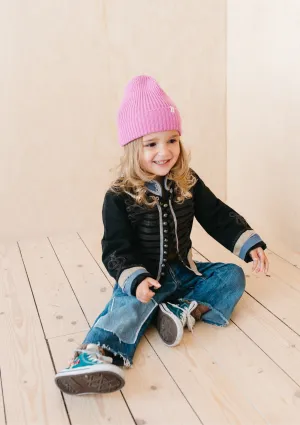 Merino Wool Kids Beanie in Pink