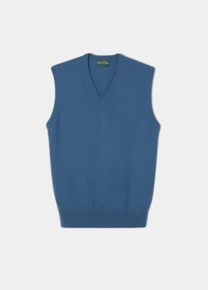 Norfolk Lambswool Slipover in Teal Blue - Classic Fit