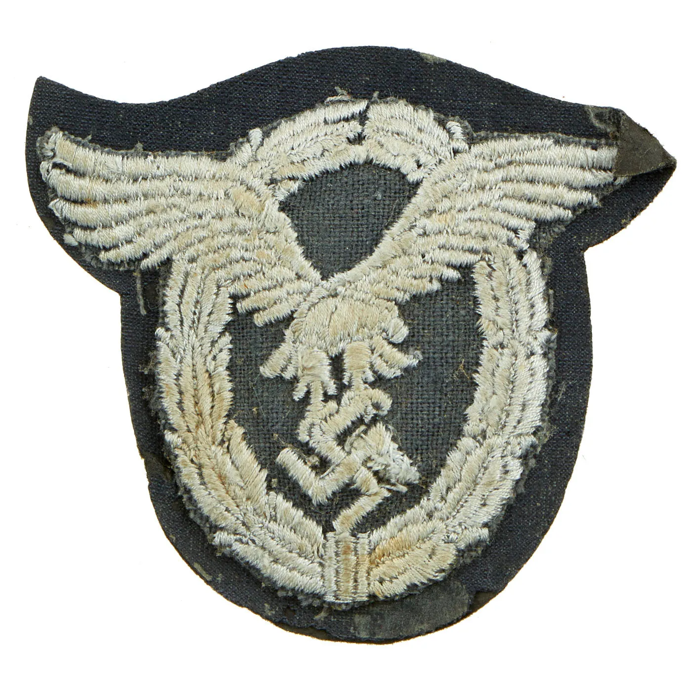 Original German WWII Luftwaffe Embroidered Cloth Patch Lot - Paratrooper Patch and Observer Patch