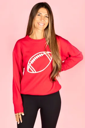 Scarlet Football Embroidered Sweater - FINAL SALE