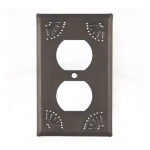 Single Outlet Cover with Chisel in Kettle Black