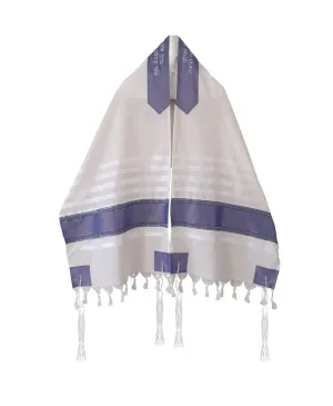 Smoked Blue Taffeta Decorated Modern Tallit, Bar Mitzvah Tallit, Wool Tallit, Men Tallit, Tzitzit