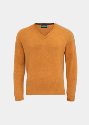 Streetly Men's V Neck Jumper In Gazelle - Classic Fit