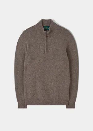 Sutherland Lambswool 1/4 Zip Jumper in Vole - Regular Fit