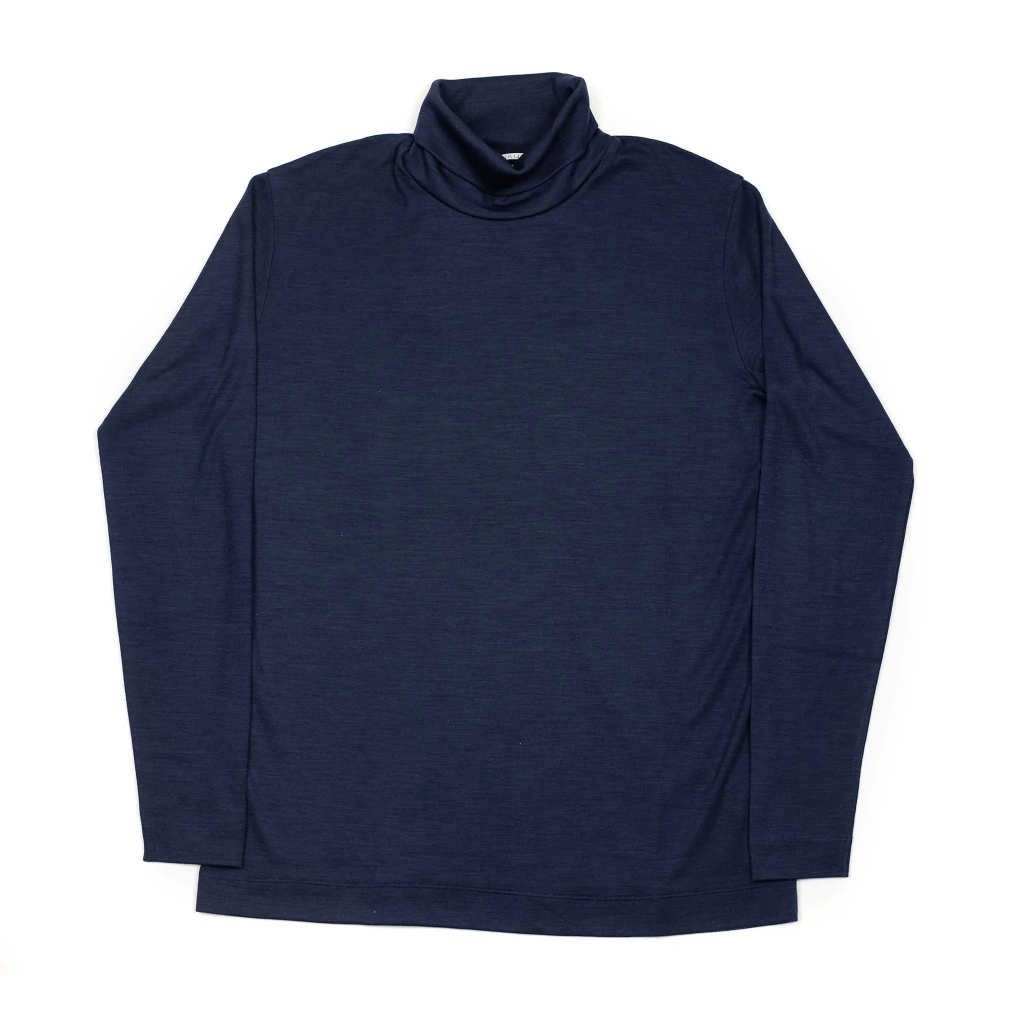 Turtleneck in deep indigo wool jersey