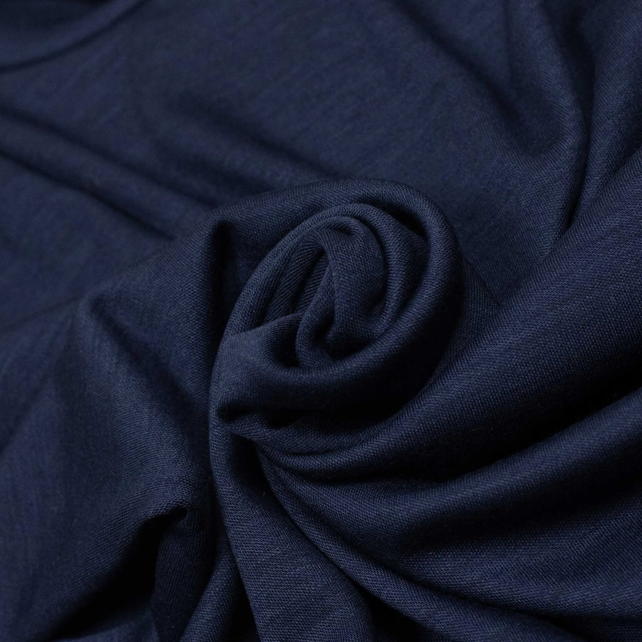 Turtleneck in deep indigo wool jersey