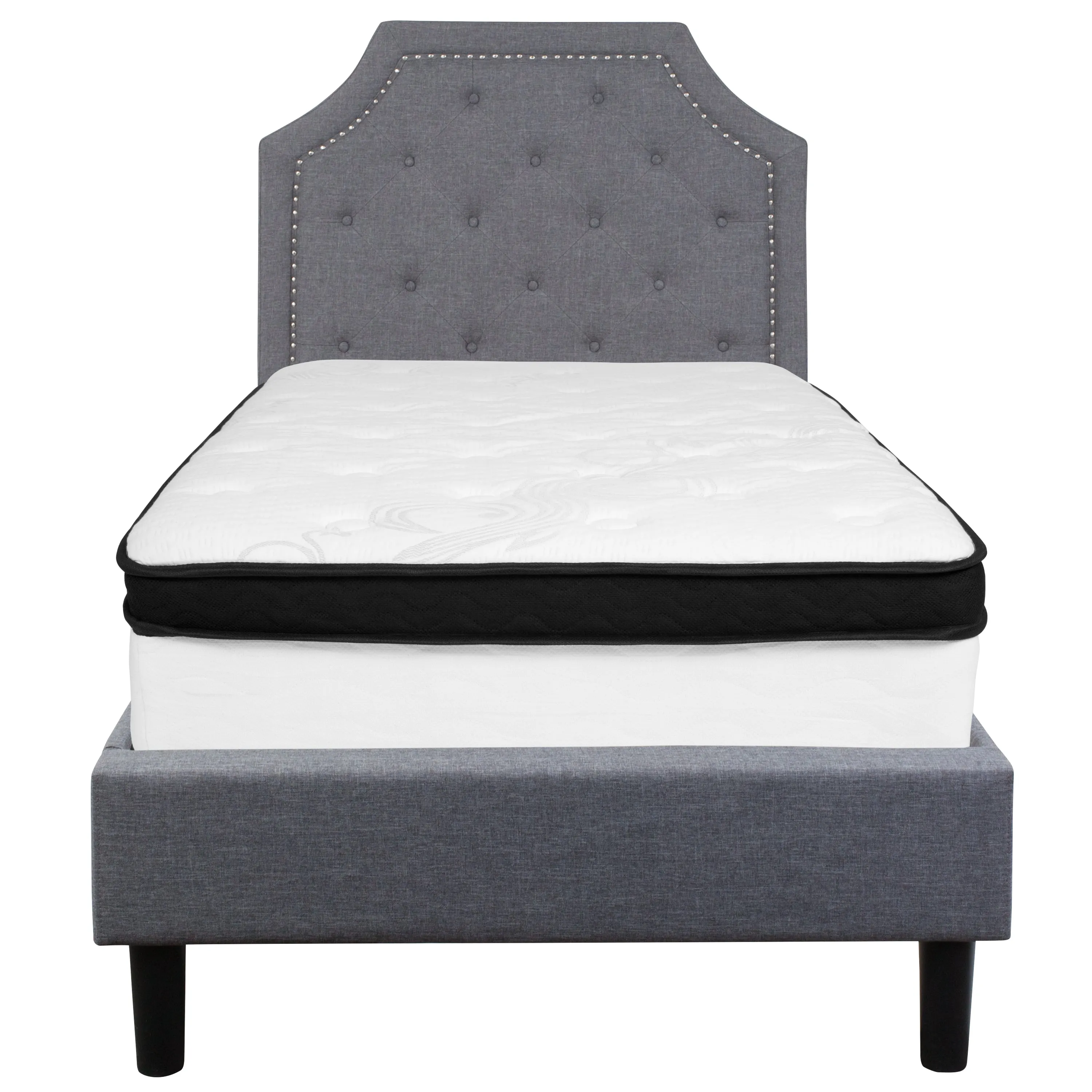 Twin Platform Bed Set-Gray SL-BMF-9-GG