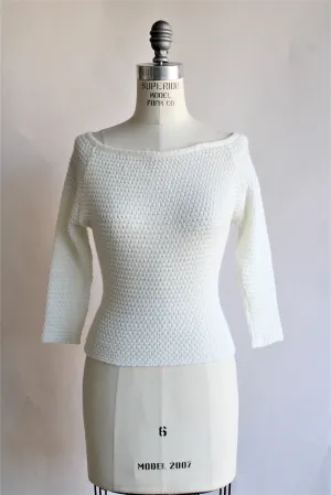 Vintage 1950s Goldworm Original White Sweater